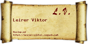 Leirer Viktor névjegykártya